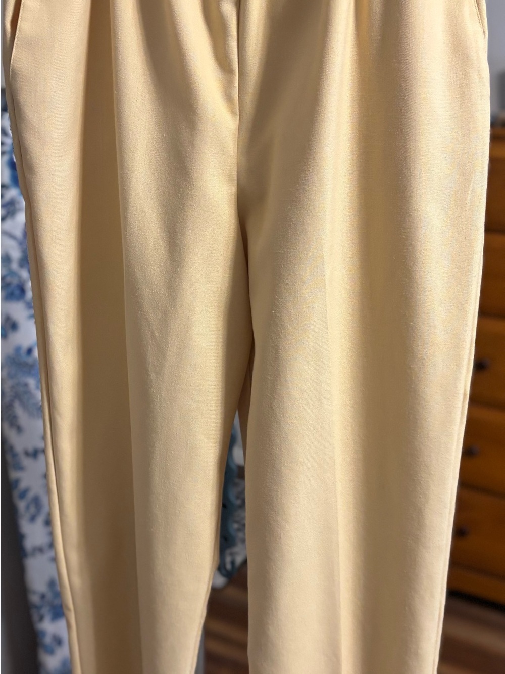 Alfred Dunner Pale Cream Tapered Dress Pants